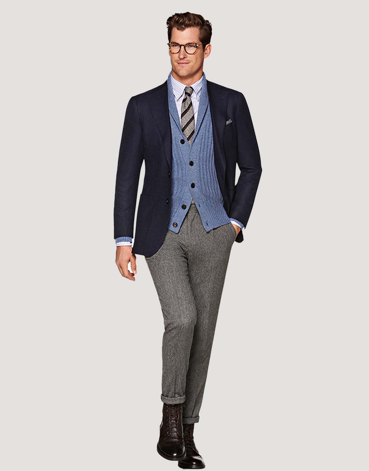 Pure Wool Casual Single-Breasted Blazer-s8816